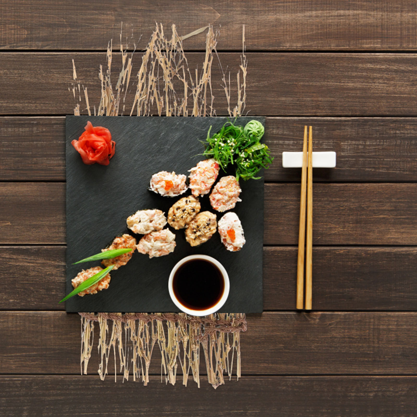 1Set Handcrafted Bamboo Sushi  - Sushi Mat Bamboo 评论和价格
