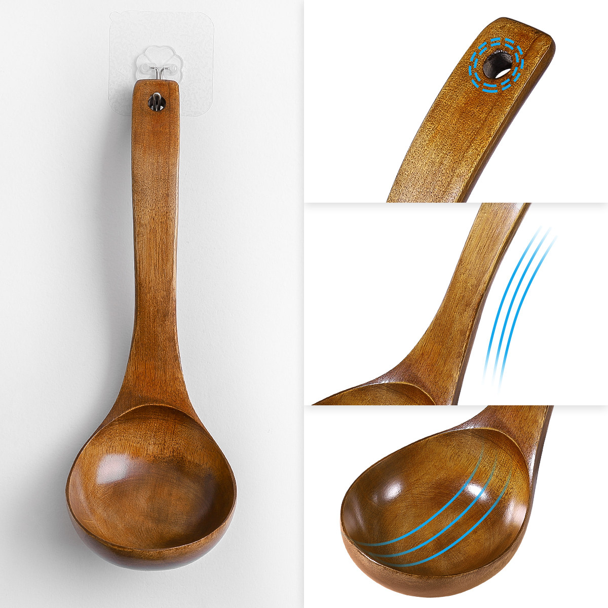 28cm Wooden Soup Ladle Long Ha - Home Cooking Restaurant 评论和价格