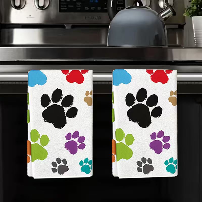 2Pcs, Colorful Dog Paw Print K - Home Cooking For Dogs 评论和价格