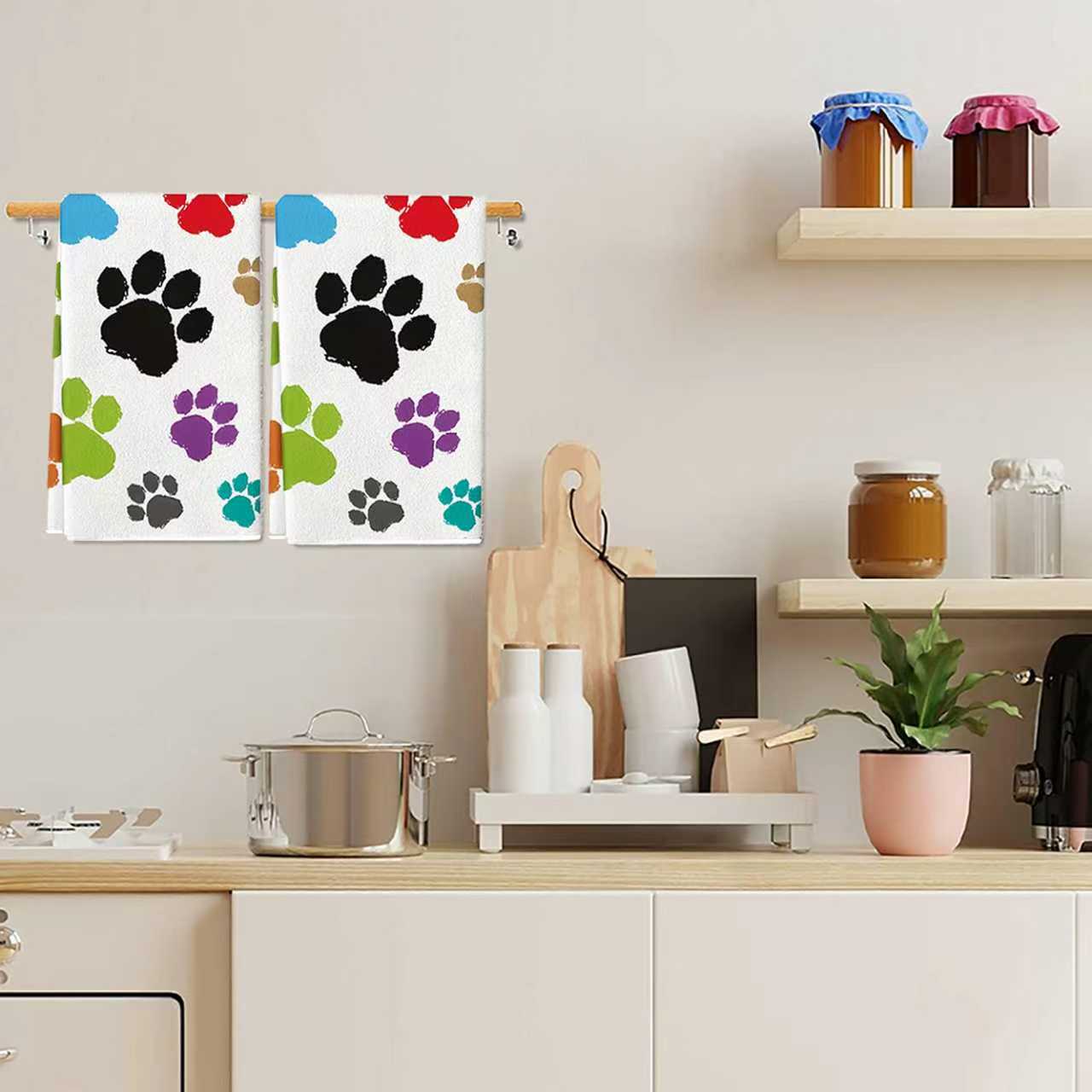 2Pcs, Colorful Dog Paw Print K - Home Cooking For Dogs 评论和价格